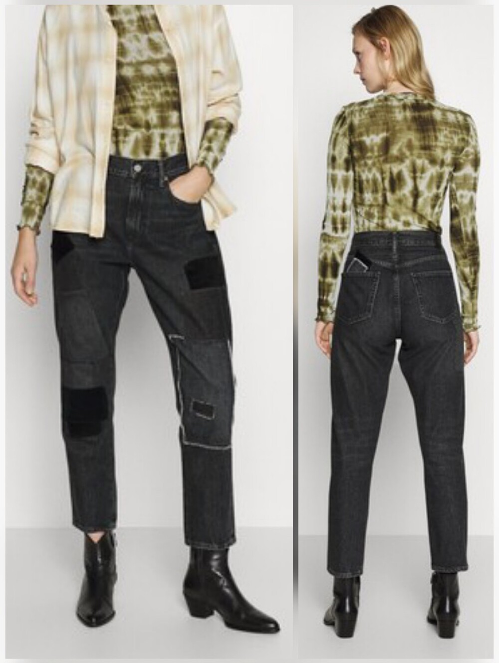 NWT Polo Ralph Lauren 28 90s Indie Sleeze Hippie Patchwork Avery Boyfriend Jeans